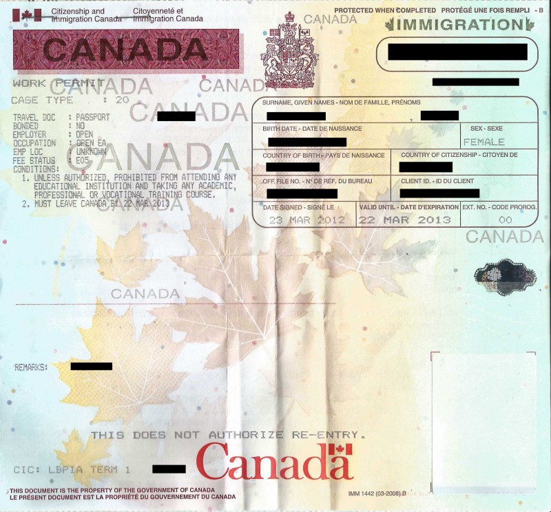 formulaire de demande de visa canada